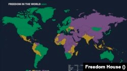 Freedom House အဖွဲ့ကြီးရဲ့ လွတ်လပ်မှုပြ မြေပုံ (ဓာတ်ပုံ- Freedom House)