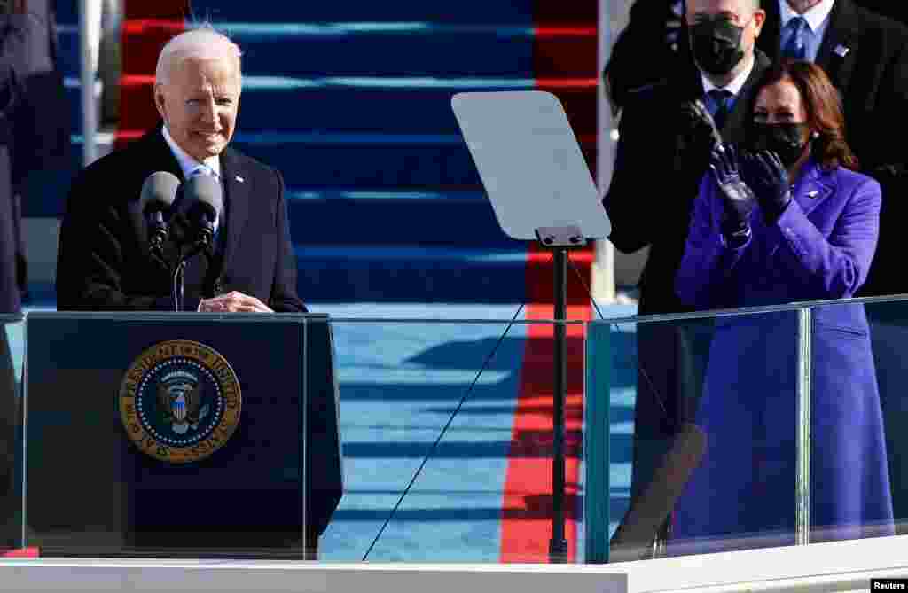 T&#226;n Tổng thống Joe Biden ph&#225;t biểu ngay sau tuy&#234;n thệ nhậm chức, 20/1/2021.