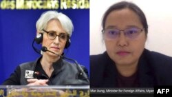 အမေရိကန် ဒုတိယနိုင်ငံခြားရေးဝန်ကြီး Wendy Sherman နဲ့ NUG - ကြားကာလ အမျိုးသားညီညွတ်ရေးအစိုးရရဲ့ နိုင်ငံခြားရေးဝန်ကြီး ဒေါ်ဇင်မာအောင် 