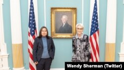 NUG Foreign Minister Zin Mar Aung and Deputy Secretary of State Wendy Sherman