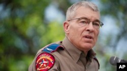 Texas Department of Public Safety Director Steven McCraw speaks during a press conference outside Robb Elementary School, May 27, 2022, in Uvalde, Texas. He said police responding to the shooting at Robb made the decision not to enter a classroom where th