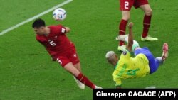 Richarlison marca o segundo golo contra a Sérvia, em jogo do grupo G do Mundial do Qatar. Lusail Stadium em Lusail. Qatar. 24 Nov, 2022