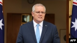 သြစတြေးလျဝန်ကြီးချုပ် Scott Morrison. (ဧပြီ ၁၀၊ ၂၀၂၂)