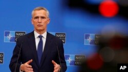 နေတိုးအတွင်းရေးမှူးချုပ် Jens Stoltenberg. (ဧပြီ ၇၊ ၂၀၂၂)