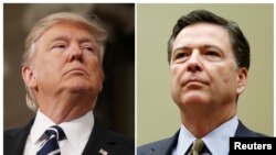 သမ္မတ Donald Trumpနှင့် FBI ညွှန်ကြားရေးမှူး James Comey 