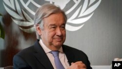 ကုလသမဂ္ဂ အတွင်းရေးမှူးချုပ် Antonio Guterres. (အောက်တိုဘာ ၂၁၊ ၂၀၂၀)