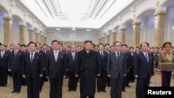 North Korean leader Kim Jong Un visits the Kumsusan Palace of the Sun in Pyongyang