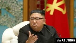 မြောက်ကိုရီးယားခေါင်းဆောင် Kim Jong Un. (နိုဝင်ဘာ ၁၆၊ ၂၀၂၀)