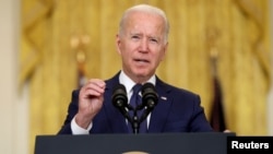 U.S. President Joe Biden delivers remarks about Afghanistan, in Washington