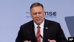 အမေရိကန်နိုင်ငံခြားရေးဝန်ကြီး Mike Pompeo. (ဖေဖော်ဝါရီ ၁၅၊ ၂၀၂၀)