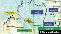 ရခိုင်ပြည်နယ် မောင်တောနယ်စပ်မှာ နယ်ခြားစောင့်တပ်နဲ့ ARSA အဖွဲ့တို့ တိုက်ပွဲဖြစ်ပွားရာ နေရာ (ဓာတ်ပုံ - MOI - ဇွန် ၀၄၊ ၂၀၂၀)