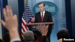 White House National Security Advisor Jake Sullivan speaks to the news media about the situation in Ukraine during a daily press briefing at the White House in Washington