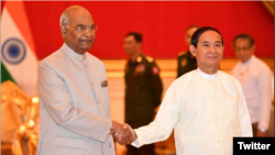  India သမ္မတ Ram Nath Kovind နှင့် မြန်မာသမ္မတ ဦးဝင်းမြင့်