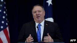 အမေရိကန်နိုင်ငံခြားရေးဝန်ကြီး Mike Pompeo. (ဒီဇင်ဘာ ၁၉၊ ၂၀၁၉)