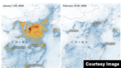 NASA Earth Observatory images by Joshua Stevens, using modified Copernicus Sentinel 5P data processed by the European Space Agency)