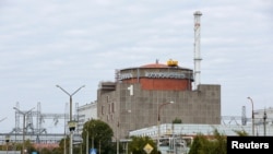 A view shows the Zaporizhzhia Nuclear Power Plant outside Enerhodar