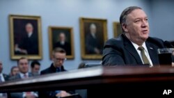 နိုင်ငံခြားရေးဝန်ကြီး Mike Pompeo က သမ္မတ Trump အဆိုပြုထားတဲ့ အသုံးစရိတ်လျှော့ချမှုကို အောက်လွှတ်တော်နိုင်ငံခြားရေးရာကော်မတီမှာ တင်ပြ