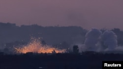 Smoke rises from Gaza