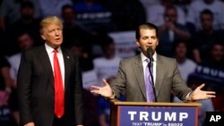 ကန်သမ္မတရွေးကောက်ပွဲ Donald Trump Jr. စကားပြောနေစဉ် 