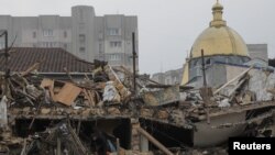 Aftermath of a Russian missile and drone strike in Odesa