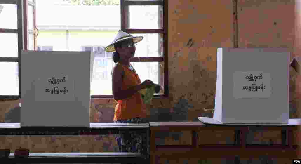 Voting began in Myanmar Saturday in by-elections