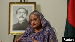 Bangladeshi Prime Minister, Sheikh Hasina speaks during an interview at Grand Hyatt Hotel in Manhattan, New York, U.S. September 25, 2018. Picture taken September 25, 2018. To match Exclusive BANGLADESH-POLITICS/ REUTERS/Amr Alfiky - RC1C98DB6E40