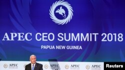 U.S. Vice President Mike Pence speaks during the APEC CEO Summit 2018 at Port Moresby, Papua New Guinea, Nov. 17, 2018.