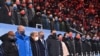 China's President Xi Jinping (5-L), party leaders, guests International Olympic Committee (IOC) President Thomas Bach attend the opening ceremony of the Beijing 2022 Winter Olympic Games at the National Stadium, known as the Bird's Nest, in Beijing, on February 4, 2022.