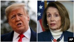 အမေရိကန်သမ္မတ Donald Trump နဲ့ အောက်လွှတ်တော်ဥက္က
Nancy Pelosi