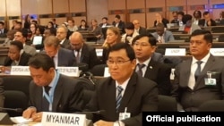  ဂျနီဗာမှာလုပ်တဲ့ UNHCR အစည်းအဝေးမှာ ပြည်ထောင်စုဝန်ကြီး ဒေါက်တာဝင်းမြတ်အေး နှင့်အဖွဲ့ (MOI)