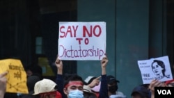 military coup protest in Yangon