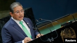 Brunei's Second Minister of Foreign Affairs Erywan Pehin Yusof addresses the 74th session of the United Nations General Assembly at U.N. headquarters in New York City, New York, U.S., September 30, 2019. REUTERS/Brendan McDermid