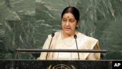 အိန္ဒိယနိုင်ငံခြားရေးဝန်ကြီး Sushma Swaraj