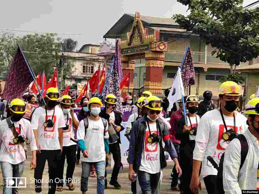 မတျလ ၂၅ ရကျနေ့ တမူးမွို့နယျရဲ့ သပိတျစဈကွောငျး မွငျကှငျး။ (ဓာတျပုံ - CJ- မတျ ၂၅၊ ၂၀၂၁)