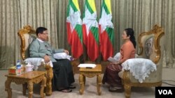  ကော်မရှင်ဥက္ကဋ္ဌ ဦးတင်အေးနဲ့ ဗွီအိုအေ တွေ့ဆုံမေးမြန်းခန်း။ 