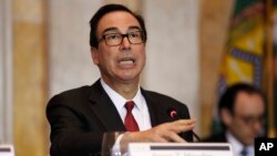  အမေရိကန် ဘဏ္ဍာရေးဝန်ကြီး Steve Mnuchin 