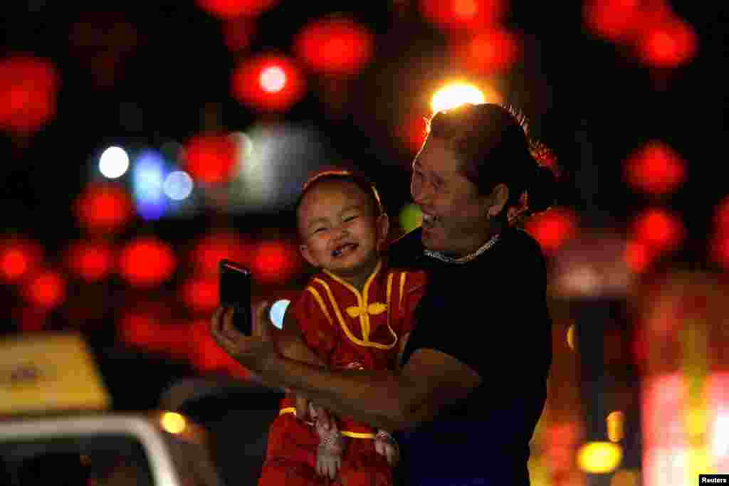 Chinese lamps to celebrate the Lunar New Year in Yangon