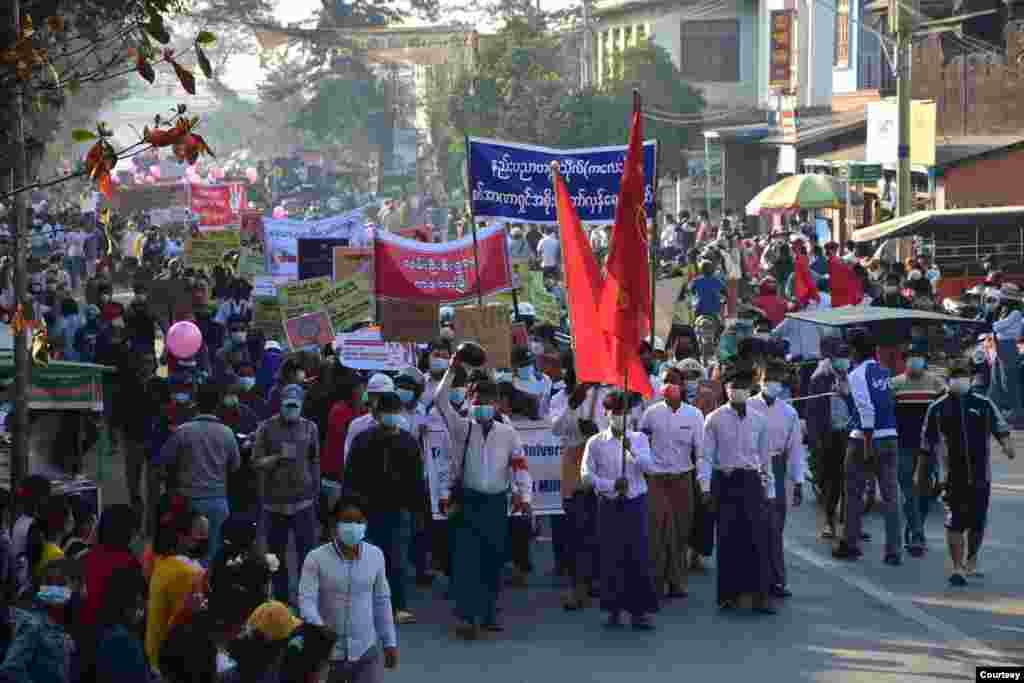 ကလေးမြို့ စစ်အာဏာသိမ်း ဆန့်ကျင် ဆန္ဒပြပွဲ။ (ဖေဖော်ဝါရီ ၁၂၊ ၂၀၂၁)