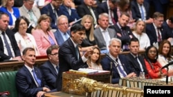 British Prime Minister Rishi Sunak speaks at the House of Commons in London